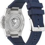 Versace Greca Reaction Collection Luxury Womens Watch Timepieces with a Blue Strap and Dial Featuring a Stainless Steel Case
