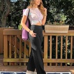 G4Free Yoga Pants for Women Wide Leg Pants with Pockets High Waisted