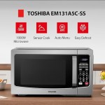TOSHIBA Countertop Microwave Oven, 1.2 Cu.Ft, 1000W, Stainless Steel