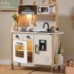 Tiny Land Play Kitchen for Kids – Real Lights, Sounds & Adjustable Height