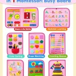 Exorany Busy Board Montessori Toys for Toddler Girl Birthday Gift Busy Book
