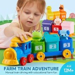 Play-Act Learning Toys for 1 2 3 Years Old, Counting, Matching & Sorting Montessori Learning Farm Train Including 9 Farm Animals