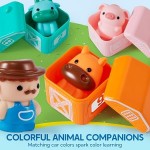 Play-Act Learning Toys for 1 2 3 Years Old, Counting, Matching & Sorting Montessori Learning Farm Train Including 9 Farm Animals