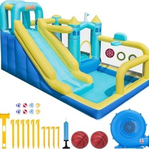 Bounce House, 8-in-1 Gameplay Mode Inflatable Bounce House for Kids