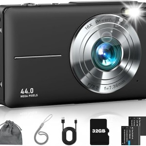 Digital Camera, FHD 1080P Point and Shoot Camera for Kids Teens, 32GB Card