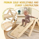 Pikler Triangle Set with Cushion, 7 in 1 Toddler Climbing Toys Indoor