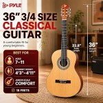 Pyle 36-Inch Beginner Classical Acoustic Guitar Kit, 3/4 Size Junior Nylon String Guitar for Kids and Adults