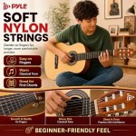 Pyle 36-Inch Beginner Classical Acoustic Guitar Kit, 3/4 Size Junior Nylon String Guitar for Kids and Adults