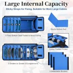 Large Dj Cable Bag with Detachable Dividers, Bottom Pad