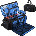 Large Dj Cable Bag with Detachable Dividers, Bottom Pad