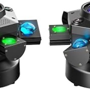 2-Pack Moving Head DJ Lights,150W Party Light with Mixed Lighting Effects, 6 Arms Stage Light Support DMX-512 & Sound Activated