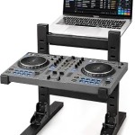 HULISEN DJ Laptop Stand, Dual Tier Foldable Stand for Laptop & Controller