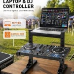HULISEN DJ Laptop Stand, Dual Tier Foldable Stand for Laptop & Controller