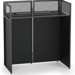 YooKoo Portable DJ Booth, Metal Frame DJ Table, 40" x 20" Tabletop