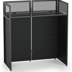 YooKoo Portable DJ Booth, Metal Frame DJ Table, 40" x 20" Tabletop