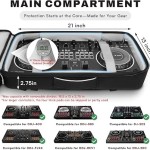 AUROTIER DJ Controller Bag for DDJ-FLX4/DDJ 200/DDJ 400/DDJ REV1, Padded DJ Backpack with Multi-pocket for 17 Inch Laptop
