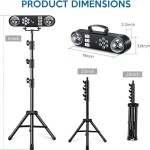 Telbum DJ Lights with Stand, 5 in 1 Party Bar Light Set with Rotating Ball, Strobe, UV, Colorful LED Par Light and Pattern.