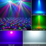 Telbum DJ Lights with Stand, 5 in 1 Party Bar Light Set with Rotating Ball, Strobe, UV, Colorful LED Par Light and Pattern.