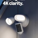 Ring Floodlight Cam 4K Pro (newest model), Wired, Retinal 4K with wide-angle video, 10x Enhanced Zoom, and 2000 Lumen Floodlights, White