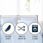 CANNON Solid Breezy Blue Twin XL 4 Piece Sheet Set
