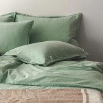 4-Piece Set of Natural Linen Cotton Bedding Set with Rope Closure Breathable Skin-Friendly and Durable Bed Sheet Pillowcase
