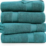 LANE LINEN Bath Sheets 4 Pack Oversized Soft Absorbent - Sea Port