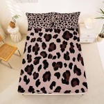 Animal Print Bedding Set Queen,Leopard Spots Pattern Deep Pocket Bed Sheet