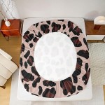 Animal Print Bedding Set Queen,Leopard Spots Pattern Deep Pocket Bed Sheet