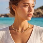 Sleek Sequin Disc Choker Necklace for Women Adjustable Stackable Jewelry