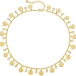 Sleek Sequin Disc Choker Necklace for Women Adjustable Stackable Jewelry