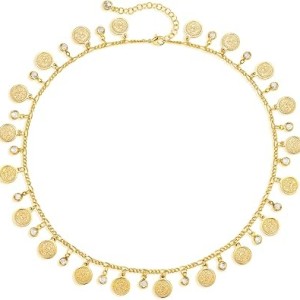 Sleek Sequin Disc Choker Necklace for Women Adjustable Stackable Jewelry