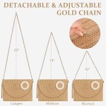 Straw Clutch Purse for Women: Summer Small Crossbody Beach Bags, Lightweight Woven Handbag, Boho Envelope Bag Travel