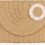 Straw Clutch Purse for Women: Summer Small Crossbody Beach Bags, Lightweight Woven Handbag, Boho Envelope Bag Travel