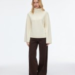 Women Cable Knit Turtleneck Modest Sweater Long Sleeve Pullover Tops