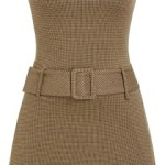 Women Plaid Blazer Dress Houndstooth Belted Boat Neck Mini Work Dress