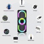 Speakers Bluetooth Wireless Loud Speaker with Bass Large Jobsite Speakers for Work
