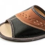 MEN'S SLIPPERS LEATHER SLIDES HOUSE SHOES OPEN-TOE BROWN MAXIMUS Size 43