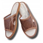 Men's Leather Slippers Slides Size 43 Slip-On Brown Sizes 40-46
