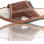 Men's Leather Slippers Slides Size 43 Slip-On Brown Sizes 40-46