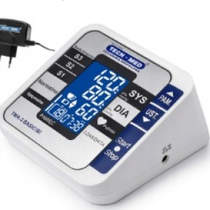 SHOULDER BLOOD PRESSURE MONITOR AUTOMATIC ARRHYTHMIA + power supply case TECH-MED