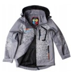 Children's transitional jacket grey orange insulated transitional 122