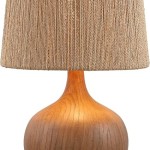 Farmhouse Gourd Table Lamp 23", Dark Brown Wood Finish