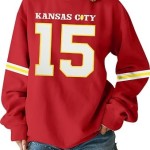 Football Sweatshirt Women Game Day Team Fans Heart Pullover Tops