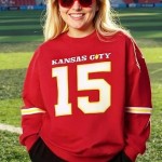 Football Sweatshirt Women Game Day Team Fans Heart Pullover Tops
