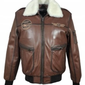 AVIATION Pilot Men's LEATHER 3XL BRONZE WINTER Natural Leather TOPGUN 2IN1 PL