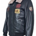 Men's Black AVIATION PILOT WINTER XXL Natural LEATHER PATCH TOP GUN