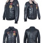 Men's Black AVIATION PILOT WINTER XXL Natural LEATHER PATCH TOP GUN