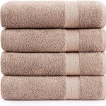 LANE LINEN Bath Sheets 4 Pack Oversized Soft Absorbent - Sea Port