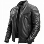 Leather Jacket ProSpeed Men's Motorcycle Black Cafe Racer Chopper 2XL